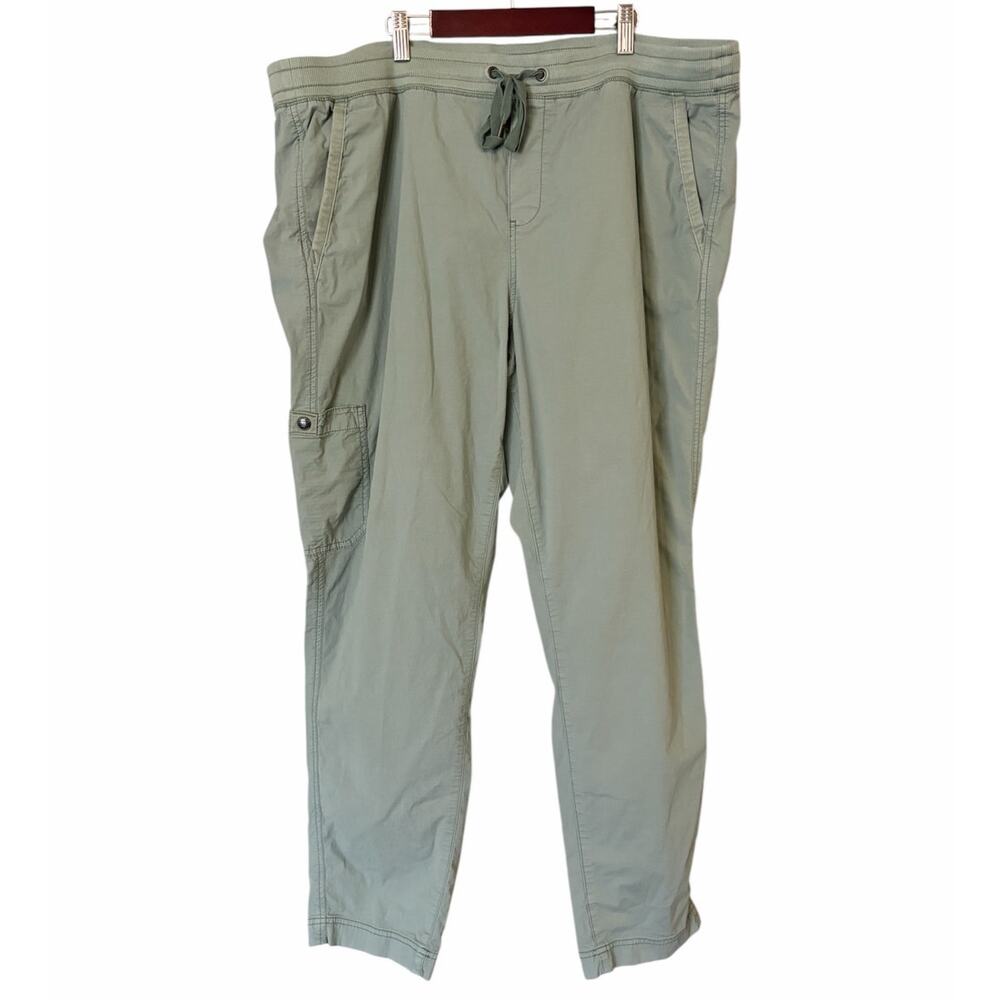 LL Bean Womens Size 1X Sea foam Green Ripstop Pull On Pants Hiking Travel